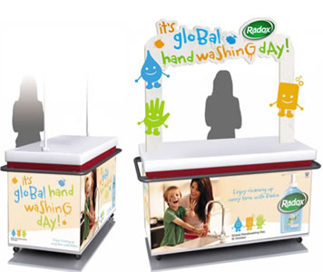 Radox / Sainsburys Global handwashing day 2012 promotional stand